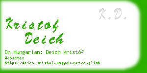 kristof deich business card